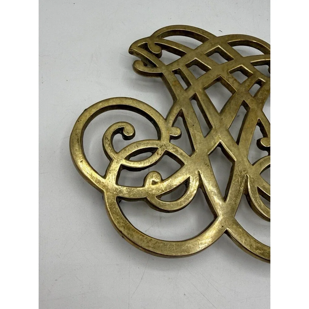 Virginia Metalcrafters Brass Thomas Jefferson Cipher Monticello Trivet CW 10-15